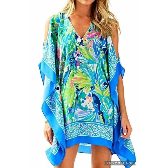 🦄VERY HTF Lilly Pulitzer🦄 - Atlin Silk Caftan XXS/XS - Picture 1 of 7
